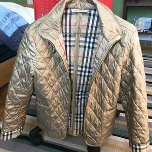 Gold quilted Burberry jacket